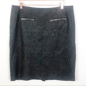 ATELIER LUXE | Black Snakeskin Print Pencil Skirt Women’s Size 12